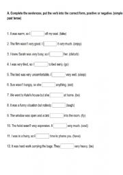 English Worksheet: past simple positive and negative