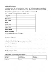 English Worksheet: Reading Comprehension