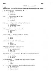 English Worksheet: future quiz