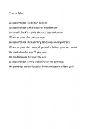 Listening comprehension on Jackson Pollock