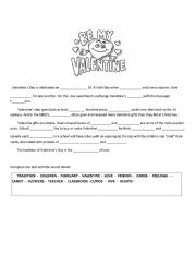 English worksheet: Valentine�day