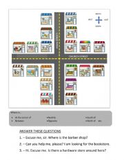 English Worksheet: Giving directions