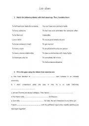 English Worksheet: Love idioms