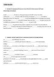 English Worksheet: English Tense Review (B1)