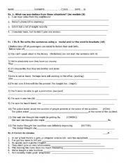 A worksheet on modals -