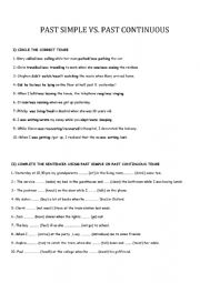English Worksheet: Past Simple vs Past Continuous