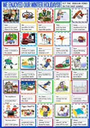 English Worksheet: Winter holidays Past simple regular verbs