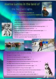 English Worksheet: Video on youtube Joanna Lumley and the land of the Northern lights + key - Part 3