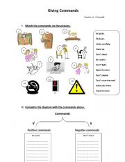 English Worksheet: commands