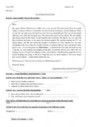 English Worksheet: Childhood memories