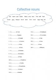 English Worksheet: collective nouns 