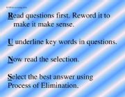 English Worksheet: RUNS Reading Strategy for Test Taking