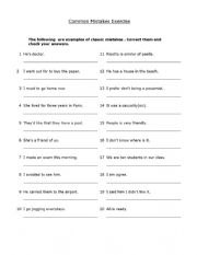 Common Grammar Mistakes Exercise