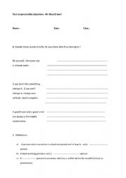 English Worksheet: Test on personality