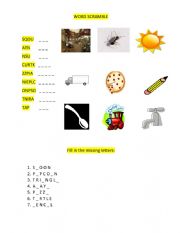 English Worksheet: Word Hunt