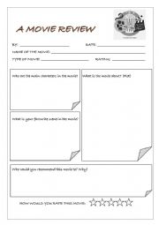 English Worksheet: Movie Review