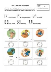 Daily Routine Dice Game