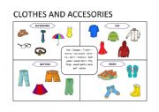 English Worksheet: clothes and accessories