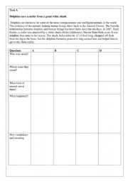 English Worksheet: Animal Saviours Jigsaw Reading