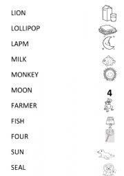 English Worksheet: VOCABULARY- MATCH