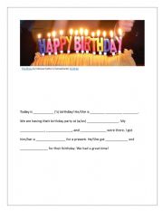 English Worksheet: Birthday Party
