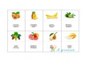 English Worksheet: Fruits card
