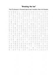 Crime: word search