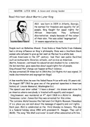 English Worksheet: MARTIN LUTER KING