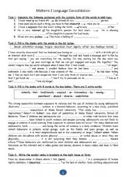 English Worksheet: Language Consolidation