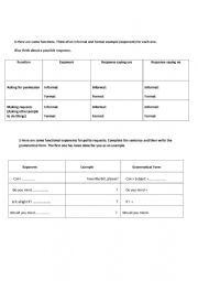 English Worksheet: Grammar /Functions
