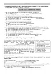 English Worksheet: MODAL VERBS