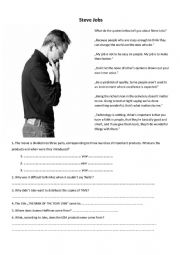 English Worksheet: Steve Jobs 2015 movie worksheet