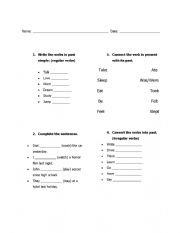 English Worksheet: Simple past test (Verbs) 