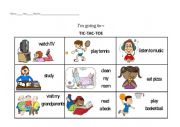 English Worksheet: I�m going to (tic-tac-toe)