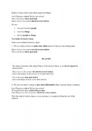 English Worksheet: Relative Clauses