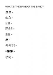 English Worksheet: What�s the name of the band?