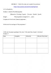 English Worksheet: Short introduction to Erasmus+