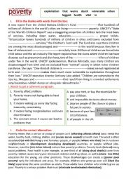 English Worksheet: poverty 2nd form Tunisian pupils 