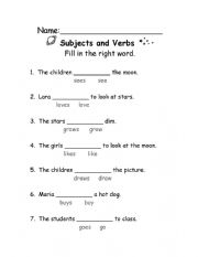 Verb subject agreement