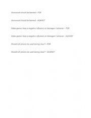 English Worksheet: debate plan