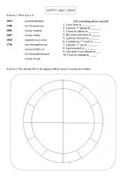 English Worksheet: New year handout