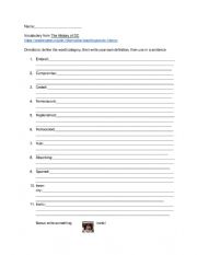 English Worksheet: Washington DC - History - Vocab