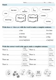 English Worksheet: There is, there are