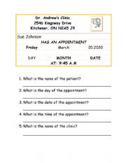 Doctor�s Appointment Card