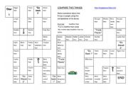 English Worksheet: COMPARATIVE BOARD GAME