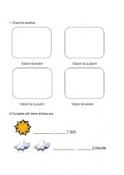 English Worksheet: WEATHER THERE IS THERE ARE CLOTHES