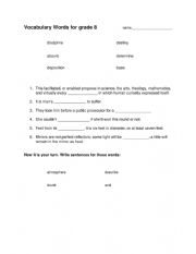 Vocabulary Grade 8