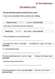 English Worksheet: The passive voice 