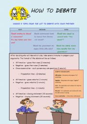 English Worksheet: How to debate
