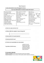 English worksheet: Kitten Timi got sick